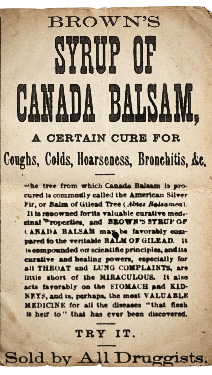 Advertisement for Syrup of Canada Balsam